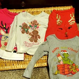 Lot of 4 kids christmas shirts